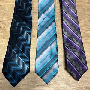 Men's Tie Set - Blue, Teal, and Purple